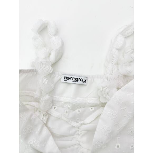 Princess polly franka white floral tank- size 0 - Picture 6 of 6